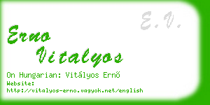 erno vitalyos business card